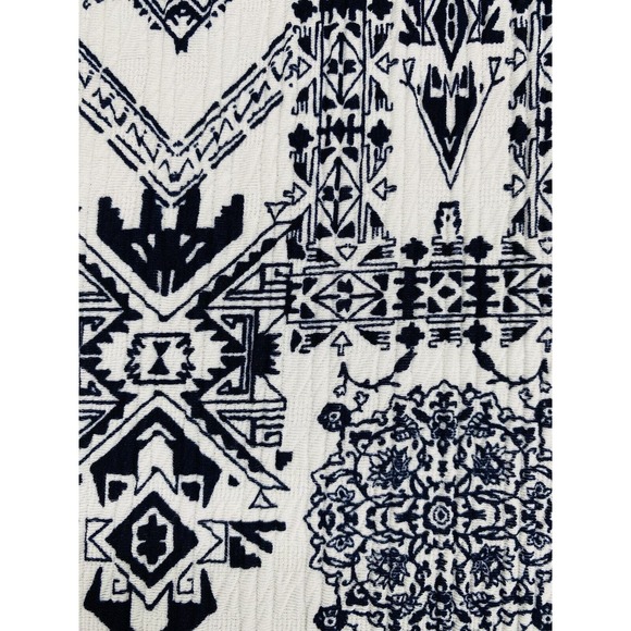 Cato Sheath Dress Geometric Pattern Lined White Navy 14 Short Sleeve - Picture 9 of 9